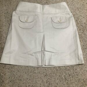 LOFT Cream Skirt with Zip Detail